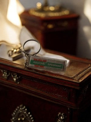 Porte-clés publicitaire vintage Welcome Spearmint chewing-gum rétro