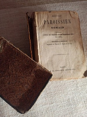Livre liturgique Paroissien Romain XIXe cuir décor doré patrimoine religieux