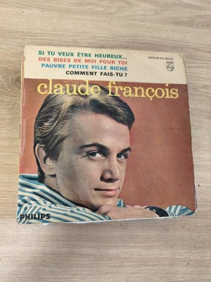 Vinyle 45 tours vintage Claude François Philips pochette couleur titres visibles