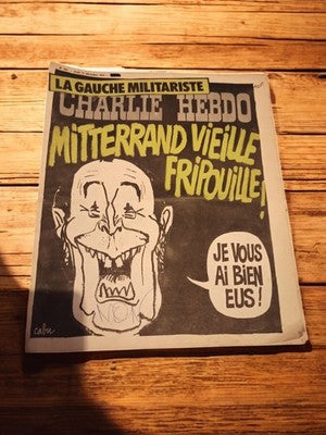 Magazine Charlie Hebdo vintage 1975 couverture Cabu Mitterrand satirique années