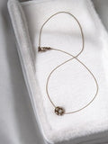 Collier vintage rétro, pendentif boule strass sur fil fin ancien fantaisie