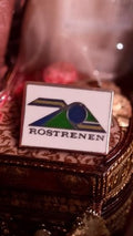Pin's vintage Rostrenen édition limitée logo émaillé rectangulaire badge rétro