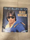 Vinyle 45 tours ancien Gilbert Montagné rétro, disque collection état usagé