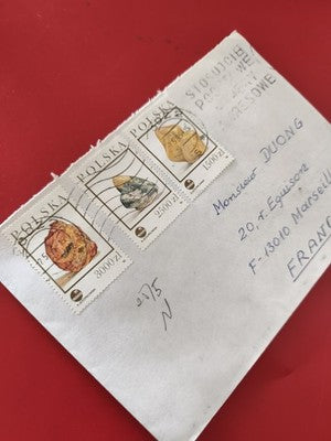 Ancienne enveloppe timbrée Pologne oblitérée philatélie collection vintage