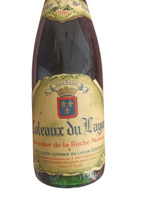 Bouteille vin ancien Coteaux du Layon 1986 Domaine Roche Moreau blanc