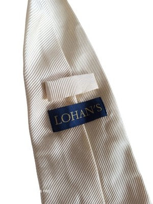 Cravate vintage ivoire Lohan's Paris Genève élégante rayée homme rétro
