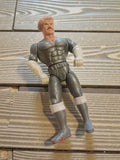 Figurine bootleg rétro MASK années 80, jouet vintage articulé, gris et blanc