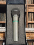 Microphone vintage Performer gris ancien audio rétro années 80-90