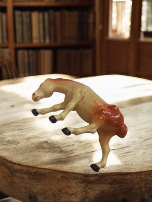 Figurine cheval Starlux vintage, statuette rétro ancienne, jouet d'occasion