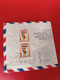 Ancienne lettre vintage timbres oblitérés Koweït 1975 philatélie collection