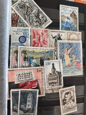 Lot de timbres vintage France anciens, collection philatélie rétro, occasion rar