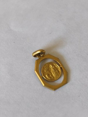 Ancienne médaille religieuse catholique vintage, petit pendentif rétro collectio