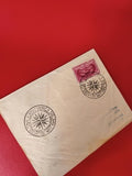 Ancienne lettre vintage avec timbre oblitéré, cachets arabes, philatélie collect