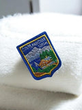 Écusson brodé Col de la Faucille ancien, badge textile vintage montagne rétro