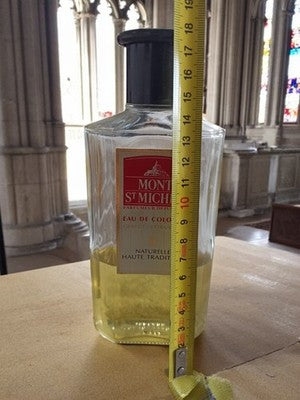 Eau de Cologne vintage Mont St Michel flacon verre 250ml ancienne étiquette
