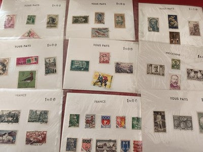 Lot ancien timbres collection vrac tous pays France Indochine philatélie