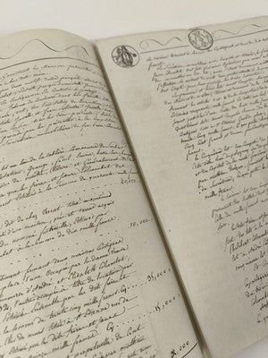 Lettre administrative manuscrite 1826, cachets fiscaux, XIXe siècle