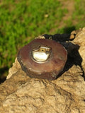 Briquet de table vintage en onyx, forme brute, accessoire déco rétro