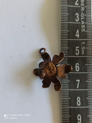 Pendentif fleur vintage Remy Dis Paris, cristal central, années 80/90 France