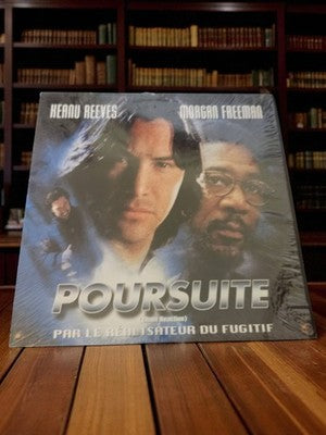 Laserdisc vintage Poursuite Keanu Reeves Morgan Freeman film rétro cinéma
