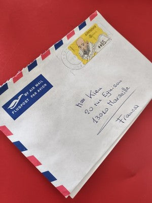 Ancienne enveloppe airmail timbrée oblitérée philatélie collection vintage