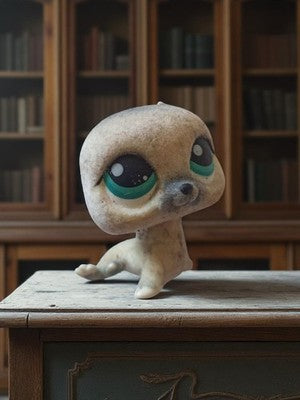 Figurine Petshop vintage grand yeux, rare, aspect vieilli, jouet ancien