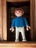 Figurine Playmobil vintage années 70 bleu blanc rétro ancien personnage