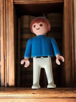 Figurine Playmobil vintage années 70 bleu blanc rétro ancien personnage