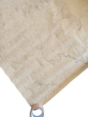 Carte ancienne pliée France XIXe déco murale vintage 60x80 cm