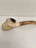 Pipe ancienne tête de fakir écume & ambre Antenophone sculptée vintage
