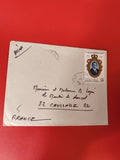 Ancienne lettre avec timbre oblitéré portrait, collection philatélie vintage