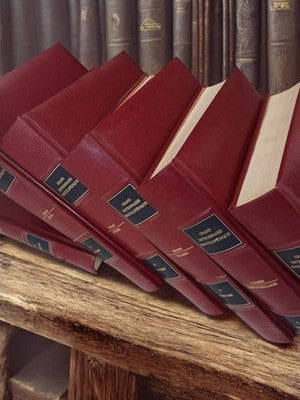 Lot 6 volumes Grand Dictionnaire Encyclopédique Larousse vintage reliure bordeau