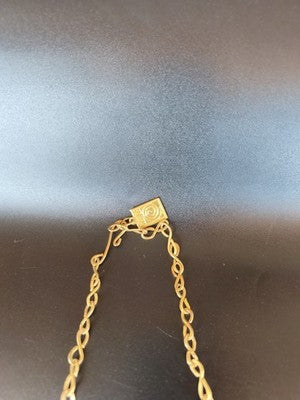 Vintage collier ancien Danais fil doré, pierres naturelles violettes, design spi