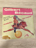 Vinyle 45T vintage Gilbert Bécaud Casino de Paris pochette illustrée ancien