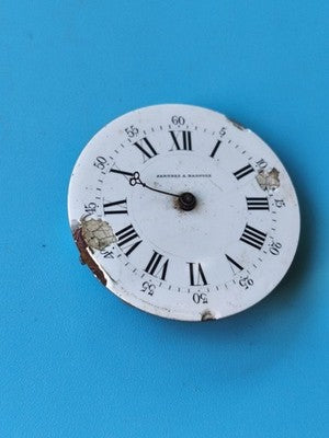 Ancienne montre gousset vintage cadran émaillé Roman pour pièces ou restauration