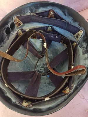 Casque militaire français PMP Marseille vintage ancien, militaria rétro