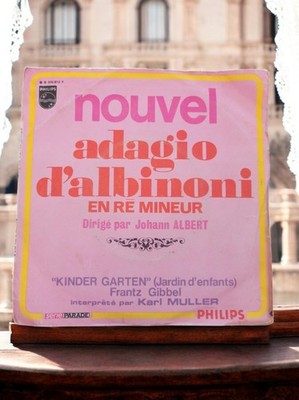 Vinyle 45T Philips Adagio d’Albinoni Johann Albert pochette rose classique