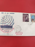Ancienne enveloppe FDC Vietnam 1966, timbres micro-ondes Saigon, oblitérée