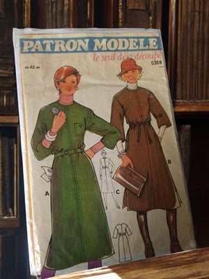 Patron couture vintage femme années 70, Patron Modèle 5388, robe rétro ancien