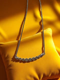 Collier vintage fantaisie métal argenté style rétro géométrique femme