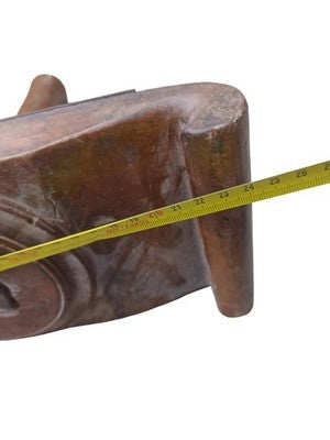 Chaintreuil agricole ancien signé Vincent XIXe, outil vintage bois, finitions mé