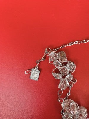 Vintage collier Danais gros maillons pierres naturelles transparentes design ori