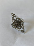 Bague ancienne rétro en métal massif, ajustable, style vintage, bijou original