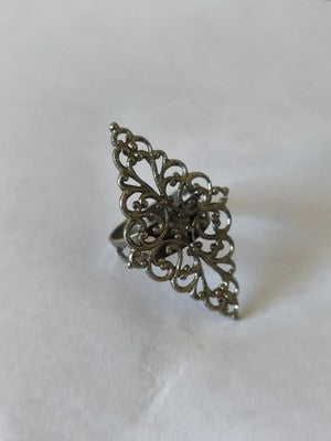 Bague ancienne rétro en métal massif, ajustable, style vintage, bijou original