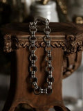 Bracelet vintage acier fantaisie maillons ronds style rétro bijou homme femme