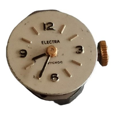Montre mécanique vintage Electra cadran blanc antichoc – petit format rétro