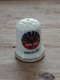 Dé à coudre souvenir Barcelone vintage, motif céramique, kit couture broderie
