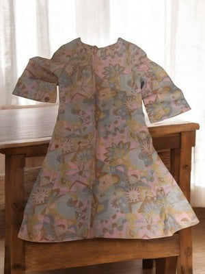 Robe vintage années 50 motif géométrique pastel rétro ancienne