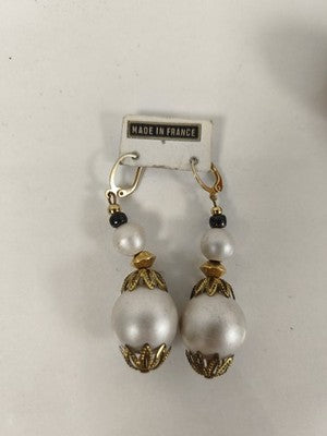 Paire de boucles d’oreilles vintage ancienne fabrication française rétro collect