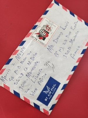 Ancienne enveloppe oblitérée Liberia airmail pour collection philatélie vintage